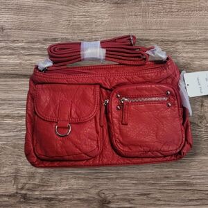 Ampere Creations Red Crossbody Soft Vegan Leather New